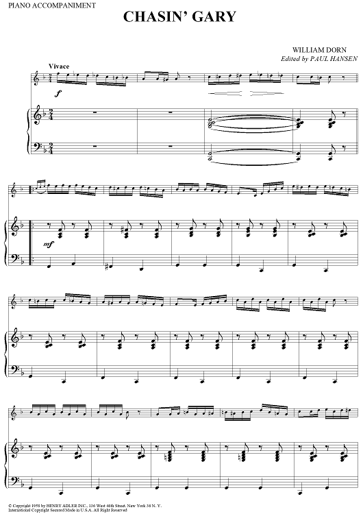 Chasin' Gary - Piano Score