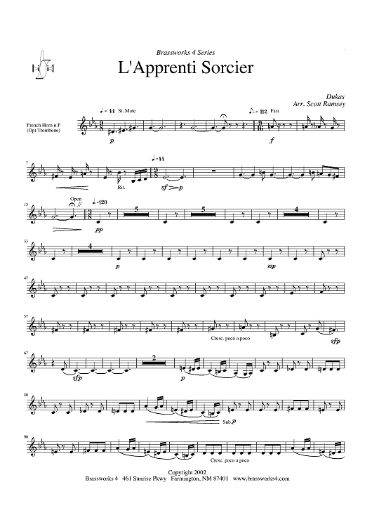 L'Apprenti Sorcier - Horn in F (opt. Trombone)