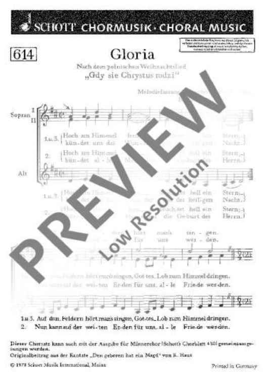Gloria - Choral Score