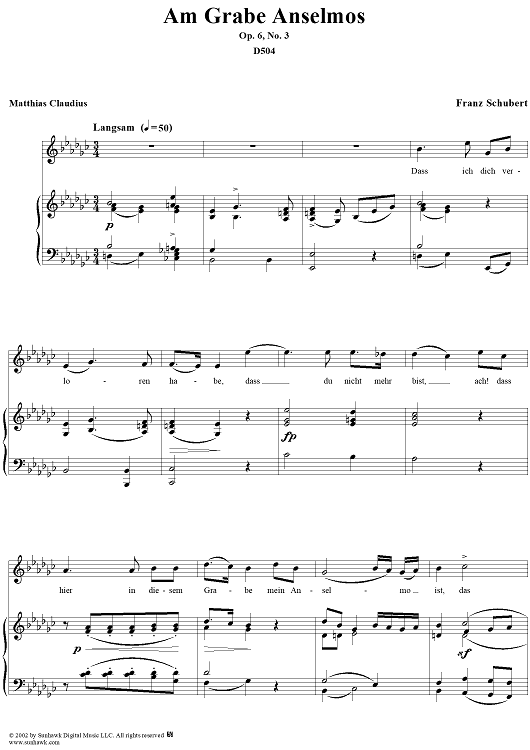Am Grabe Anselmos, Op.6 No.3, D504