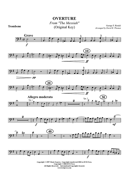 Overture from "Messiah" - Trombone 2