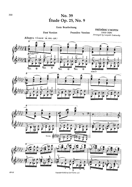 No. 39 - Étude Op. 25, No. 9 (First Version)