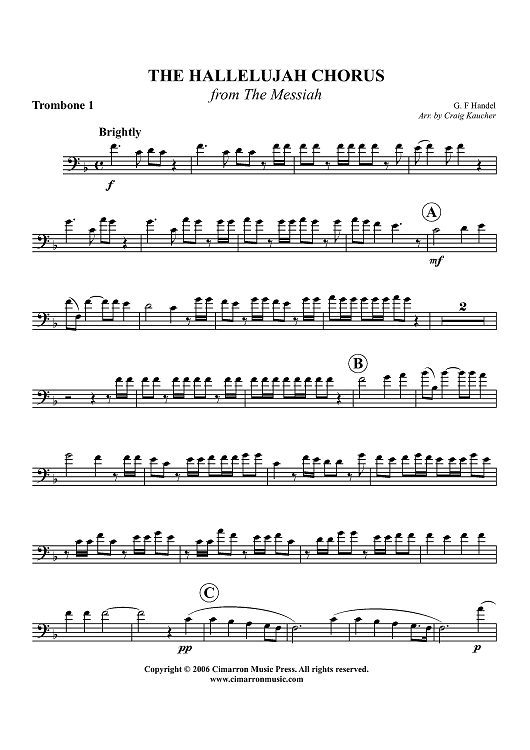 The Hallelujah Chorus - Trombone 1