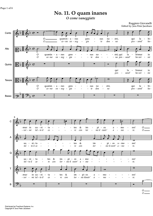 O quam inanes - o come vaneggiate