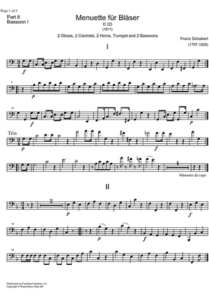 Minuet C Major D2d - Bassoon 1
