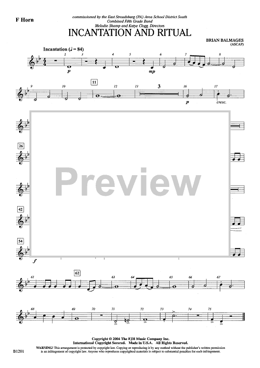 Incantation and Ritual - F Horn