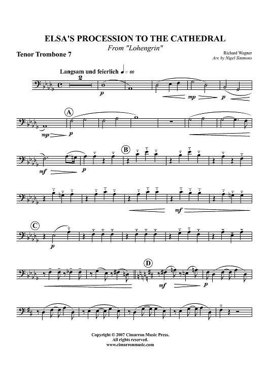 Elsa's Procession to the Cathedral from "Lohengrin" - Tenor Trombone 7