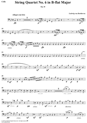 String Quartet No. 6 in B-flat Major, Op. 18, No. 6 - Cello