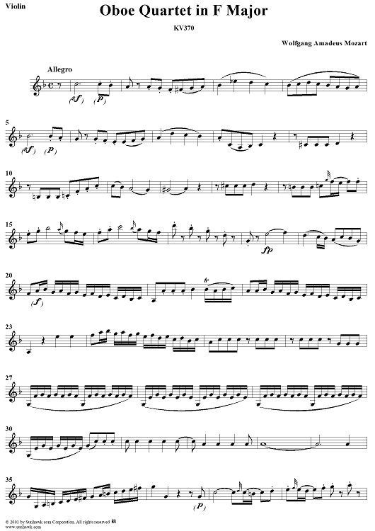 Oboe Quartet, K370 - Violin