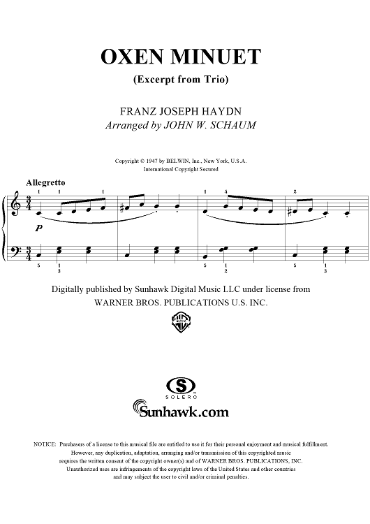 Oxen Minuet (Excerpt from Trio)