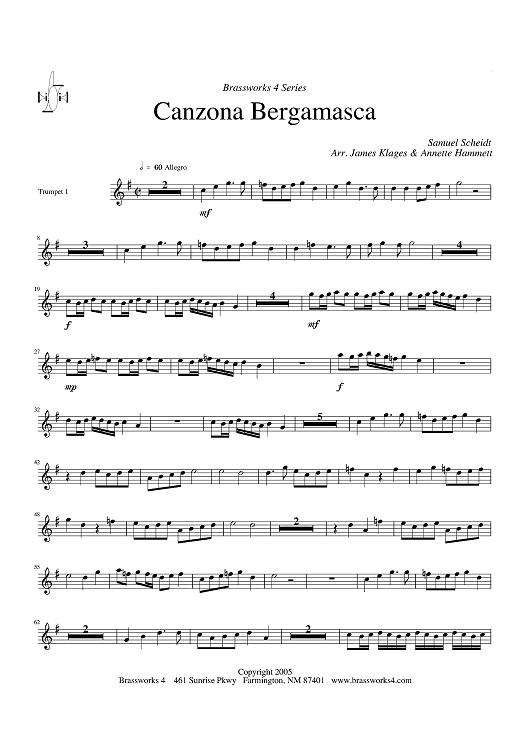 Canzona Bergamasca - Trumpet 1