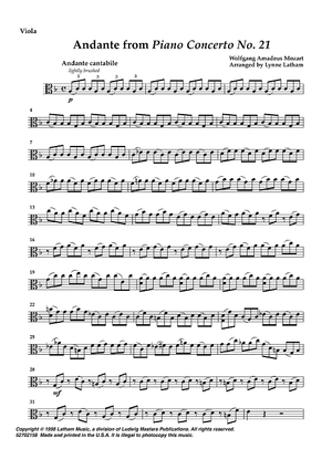 Andante from Piano Concerto No. 1 - Viola
