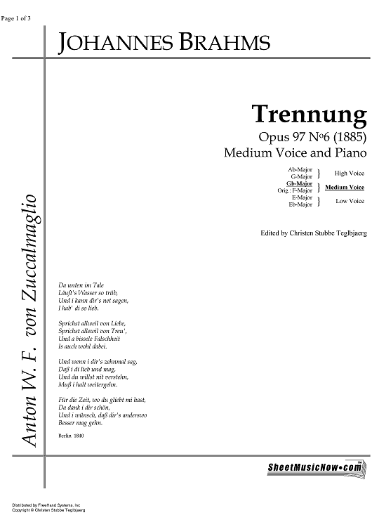 Trennung Op.97 No. 6
