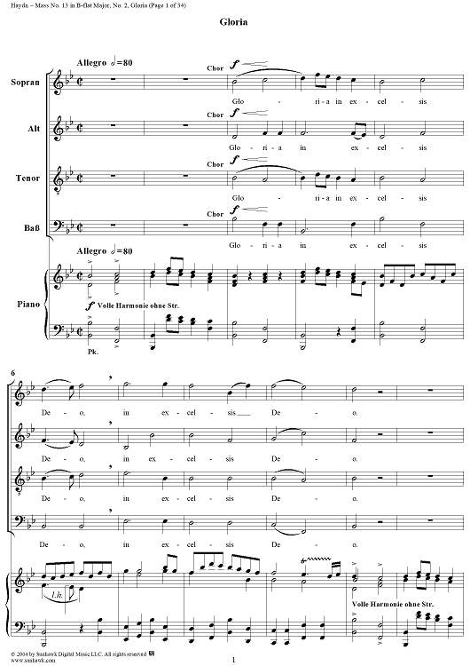 Mass No. 13 in B-flat Major: No. 2, Gloria