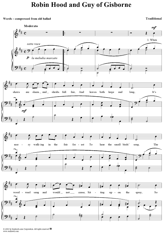 Robin Hood and Guy of Gisborne (words compressed from old ballad)