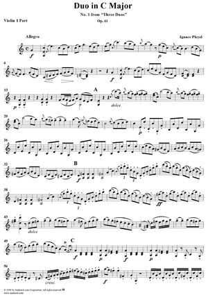 Duo in C Major    - No. 1 from "Three Duos" op. 61 - Violin 1