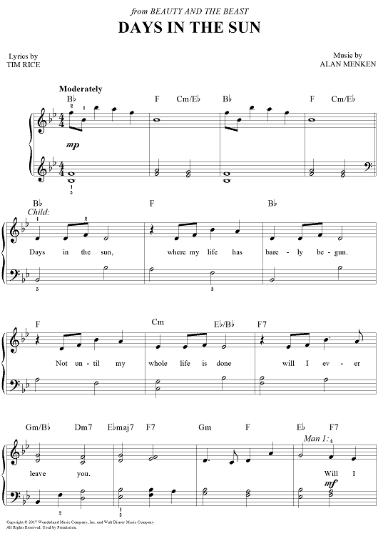 Days In The Sun - Beauty And The Beast (2017)