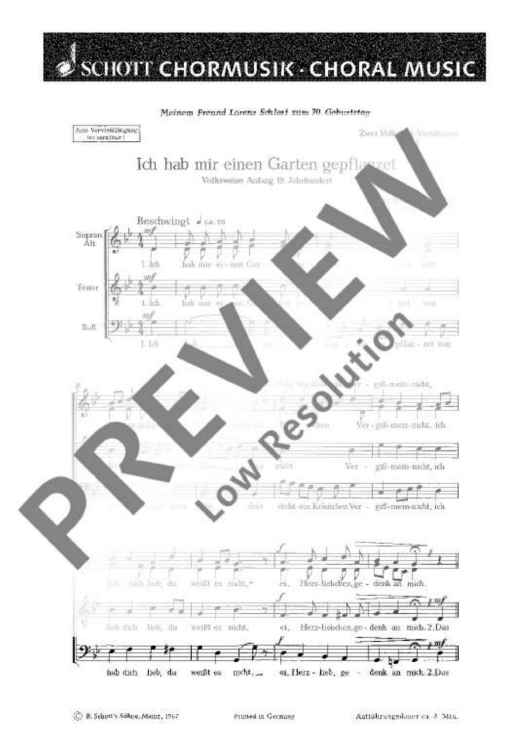 Zwei Volkslied-Variationen - Choral Score