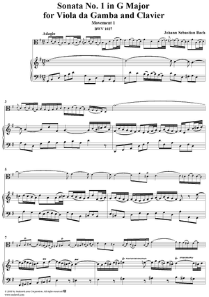 Sonata No. 1 in G Major, Movement 1 - Piano Score