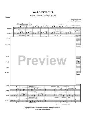 Waldesnacht from "Sieben Lieder, Op. 62" - Score