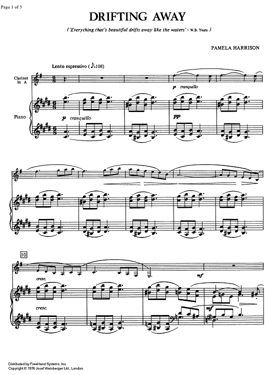 Moderate 1/3 - Drifting Away - Score