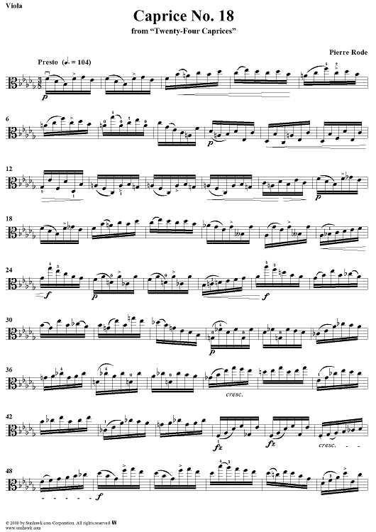 Caprice No. 18 from "Twenty-Four Caprices"