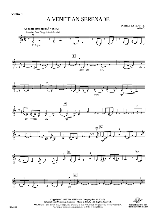 A Venetian Serenade - Violin 3 (Viola T.C.)