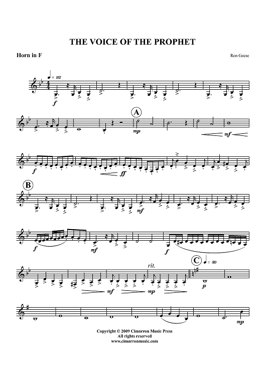 The Voice Of The Prophet - Horn in F