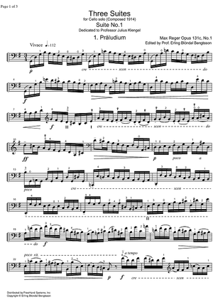 Suite Op.131c No. 1 - Cello
