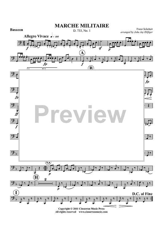 March Militaire - D. 733, No. 1 - Bassoon