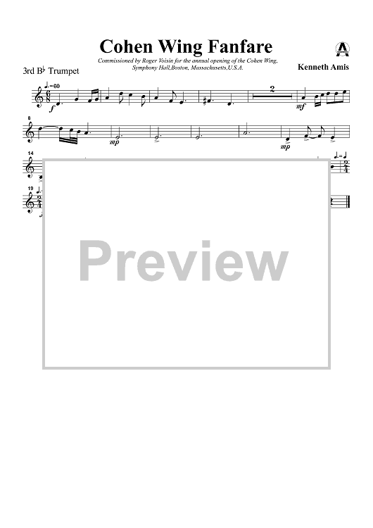 Cohen Wing Fanfare - Trumpet 3 in B-flat