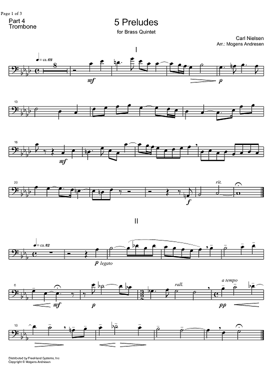 5 Preludes - Trombone