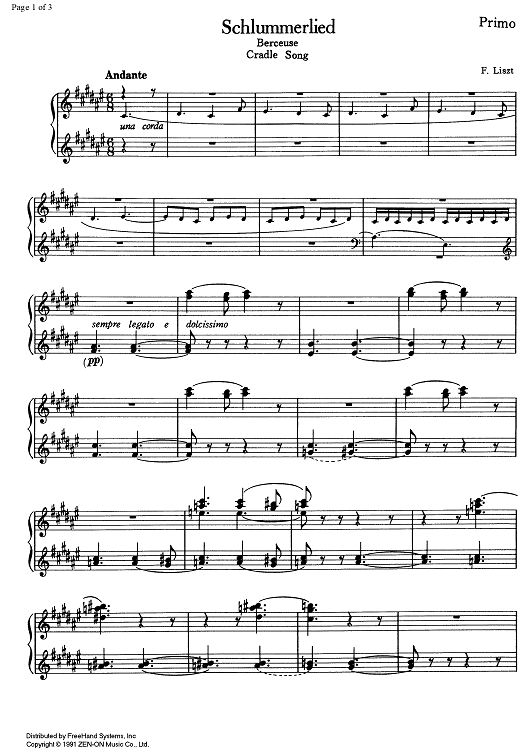 Schlummerlied (Berceuse) - Piano 1