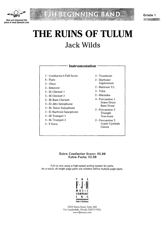 The Ruins of Tulum - Score Cover