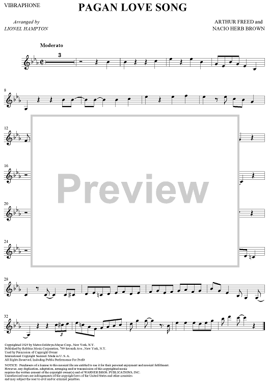 Pagan Love Song - Vibraphone