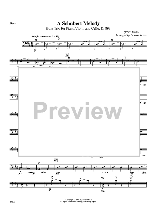 A Schubert Melody - Bass