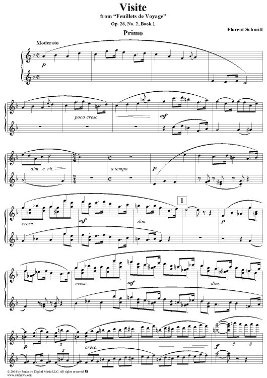 Visite, No. 2 from "Feuillets de Voyage", Op. 26, Book 1