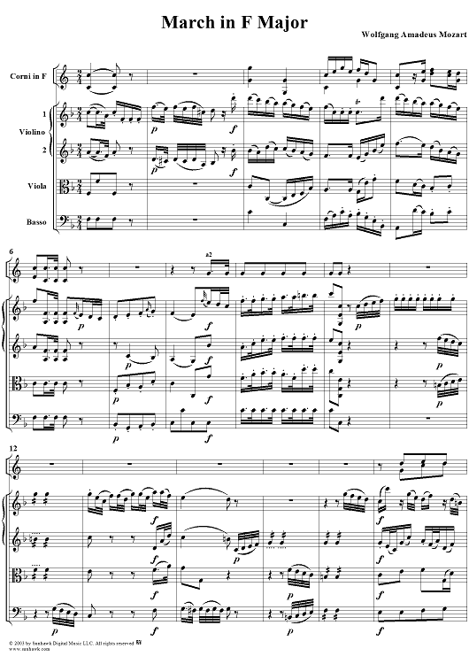 March in F Major, K248 - Full Score