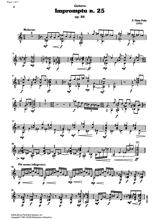 Impromptu No.25 Op.84 - Guitar