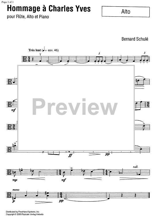 Hommage à Charles Yves - Viola
