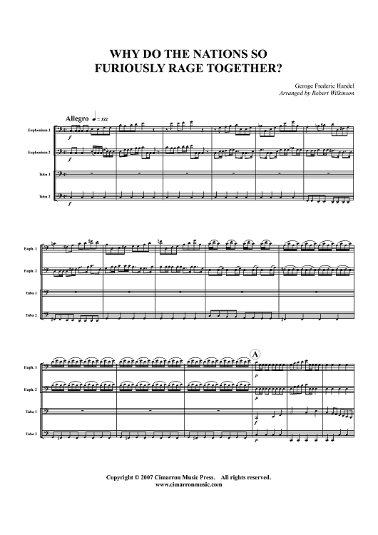 Why do the Nations So Furiously Rage Together? - Score