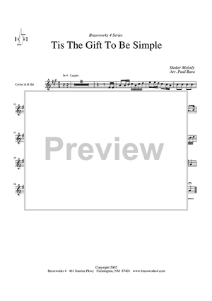 Tis the Gift to be Simple - Cornet 1/Trumpet 1