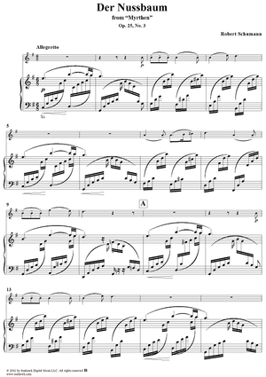 Myrthen (Song cycle), Op. 25, No. 03, "Der Nussbaum" (the almond tree), - Piano