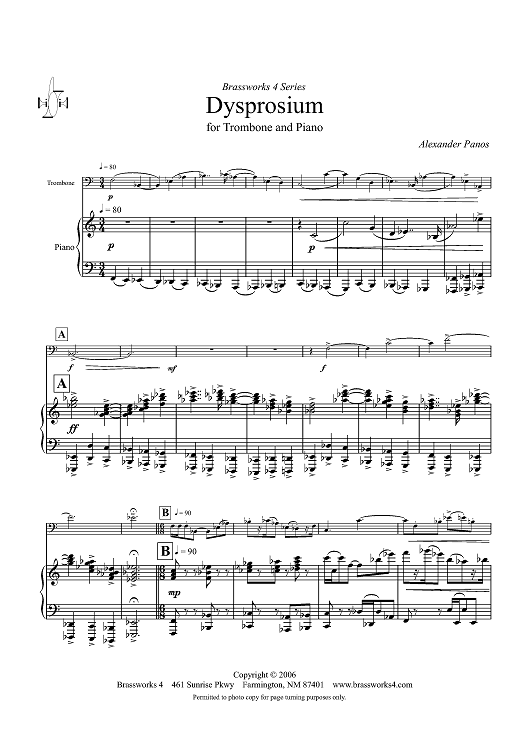 Dysprosium - Piano Score
