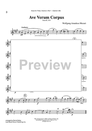 Ave Verum Corpus - K. 618 - Part 1 Clarinet in Bb