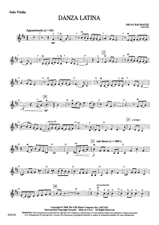 Danza Latina - Alt. Solo Violin (Grade 2.5)