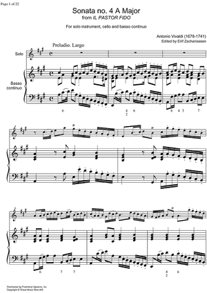 Sonata No. 4 A Major - Score