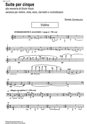 Suite per cinque - Violin