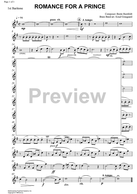 Romance for a Prince - B-flat Baritone 1