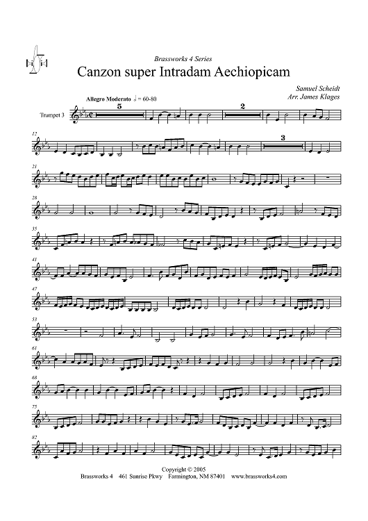 Canzon super Intradam Aechiopicam - Trumpet 3